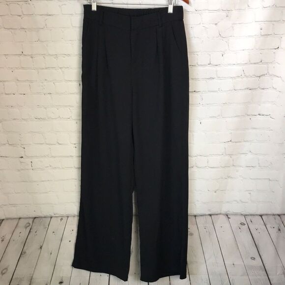 Pants - Black Wide-Leg Trousers Large